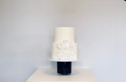 All White Tiered Wedding Cake