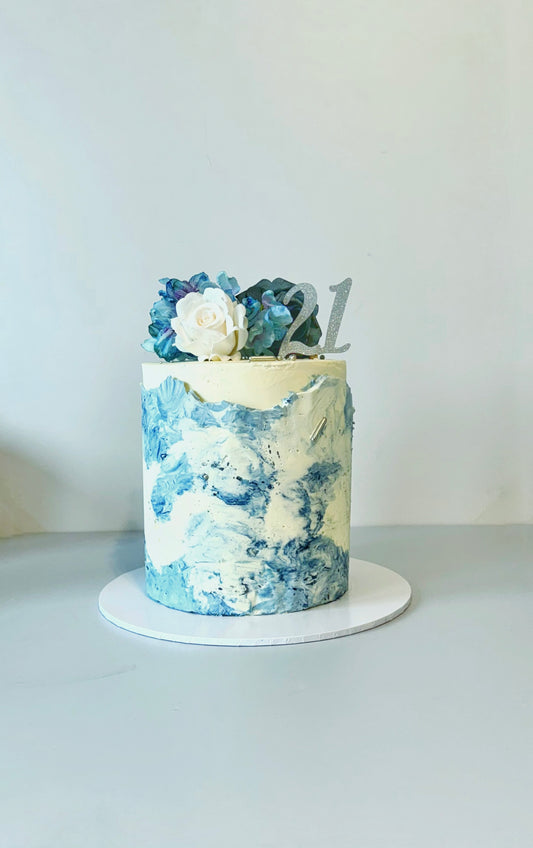Blue Marble Celebration Cake